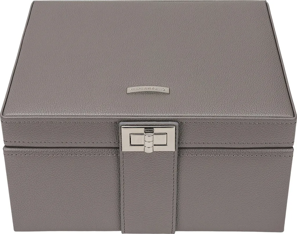 Boîte à Bijoux Marvella WINDROSE en Velours et Cuir Synthétique Taupe