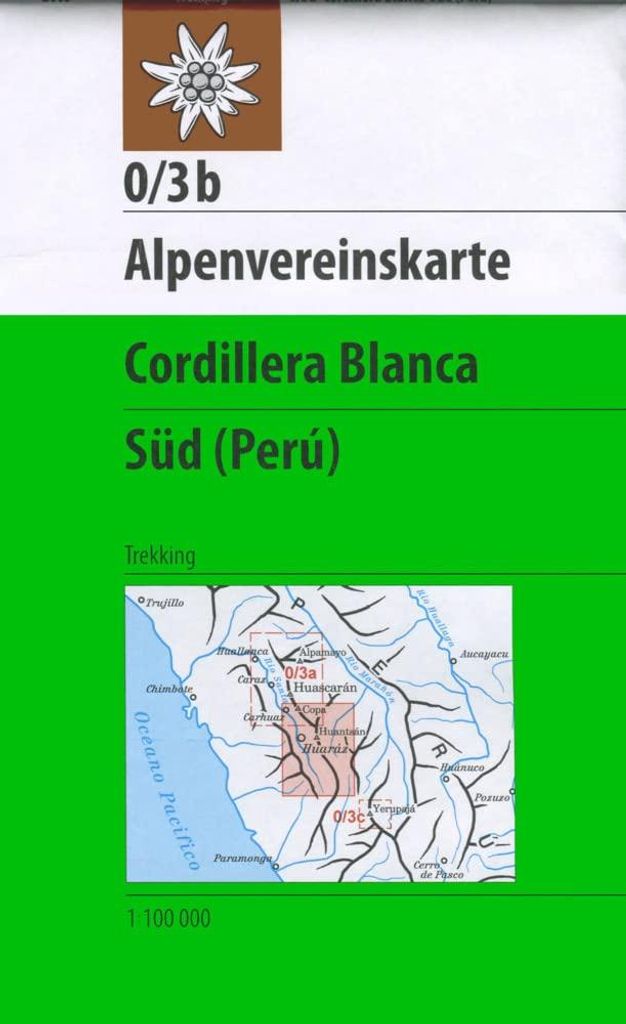 DAV Alpenvereinskarte 0/3B Cordillera Blanca Südteil 1 : 100 000