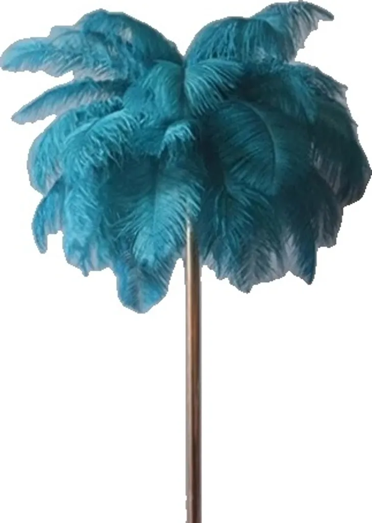 Lampadaire plumes éclairage réglable et structure dorée haut de gamme