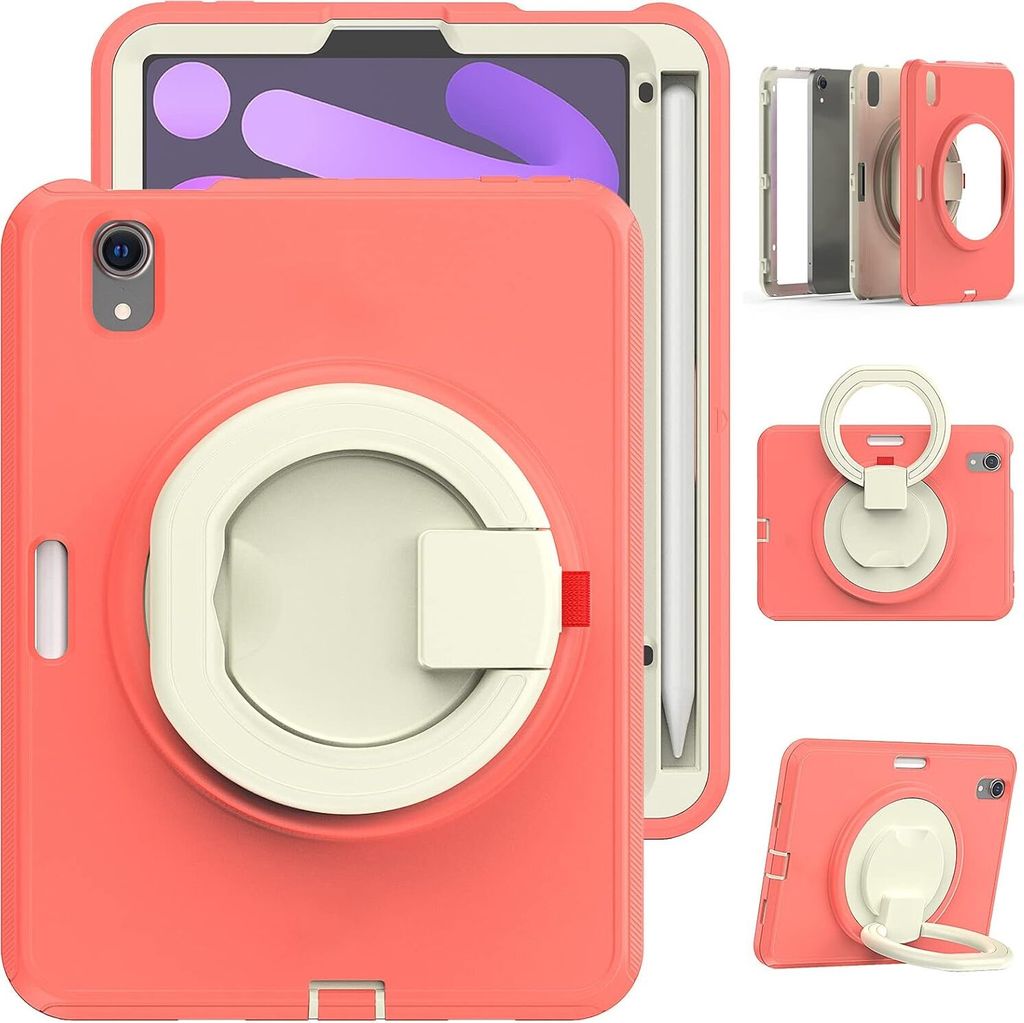 Tasche für iPad Mini 6 8.3" mit Ständer und Schultergurt Pink