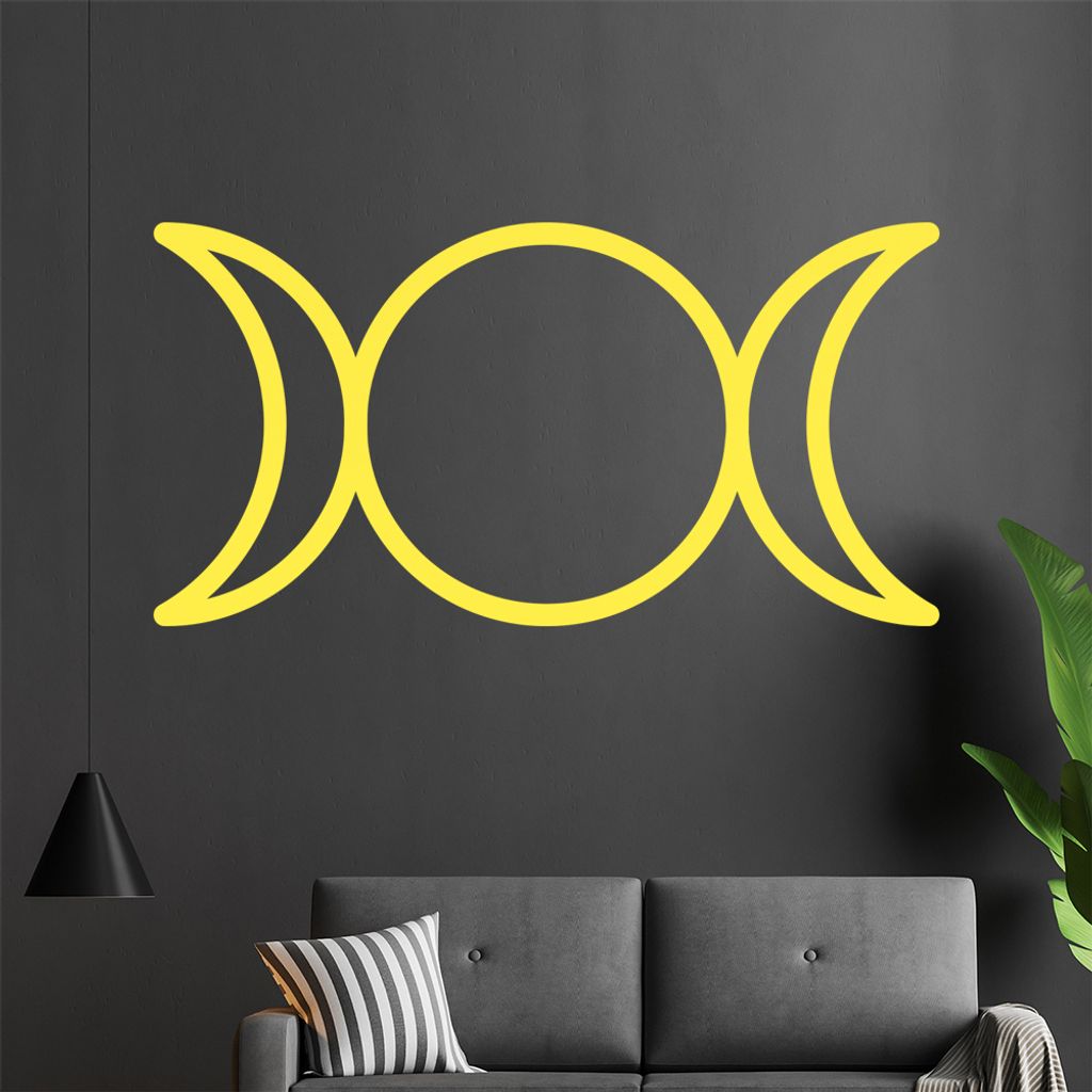 Dreifacher Mond - Triple Moon Wandtattoo in 6 Größen - Wandaufkleber Wall Sticker - Dekoration, Küche, Wohnzimmer, Schlafzimmer, Badezimmer