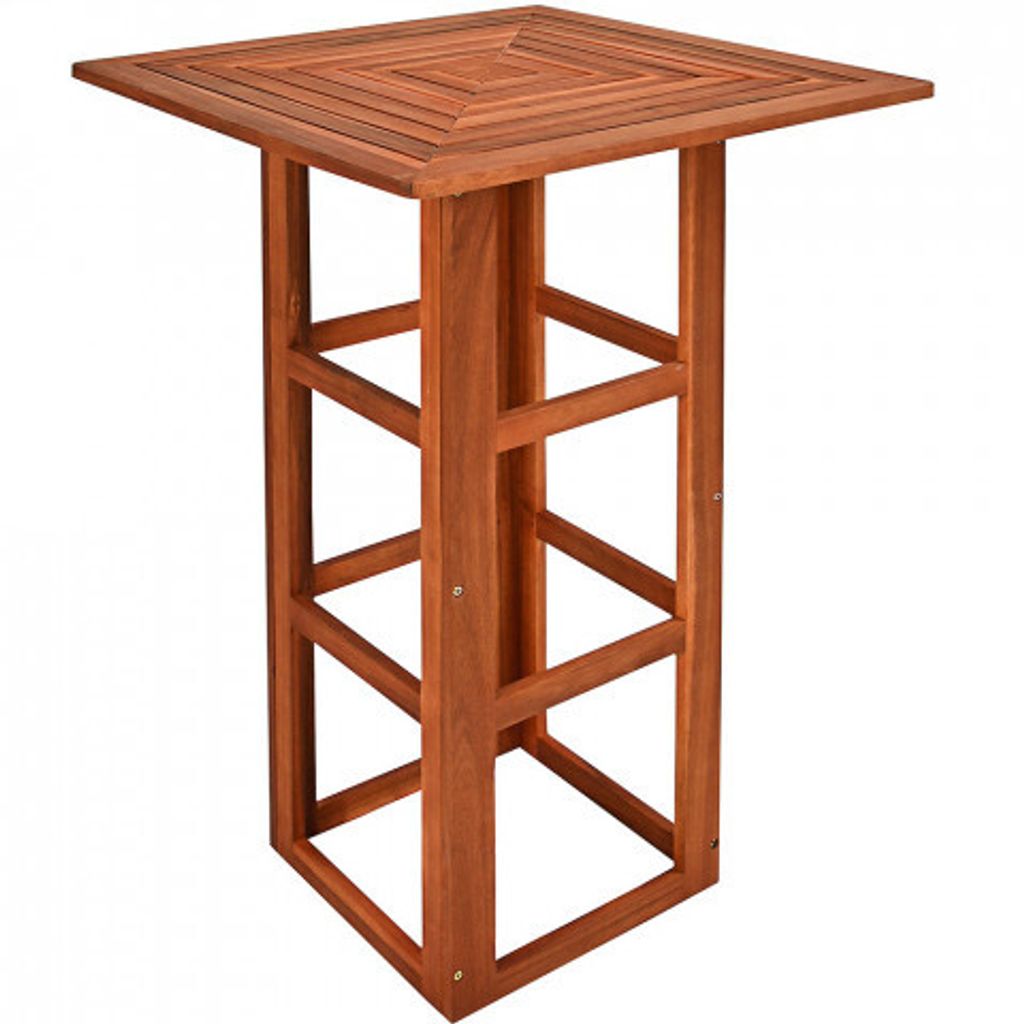 CASARIA® Stehtisch Holz 110 cm Hoch 75 x 75 cm Eckig Massiv Produktbild 14