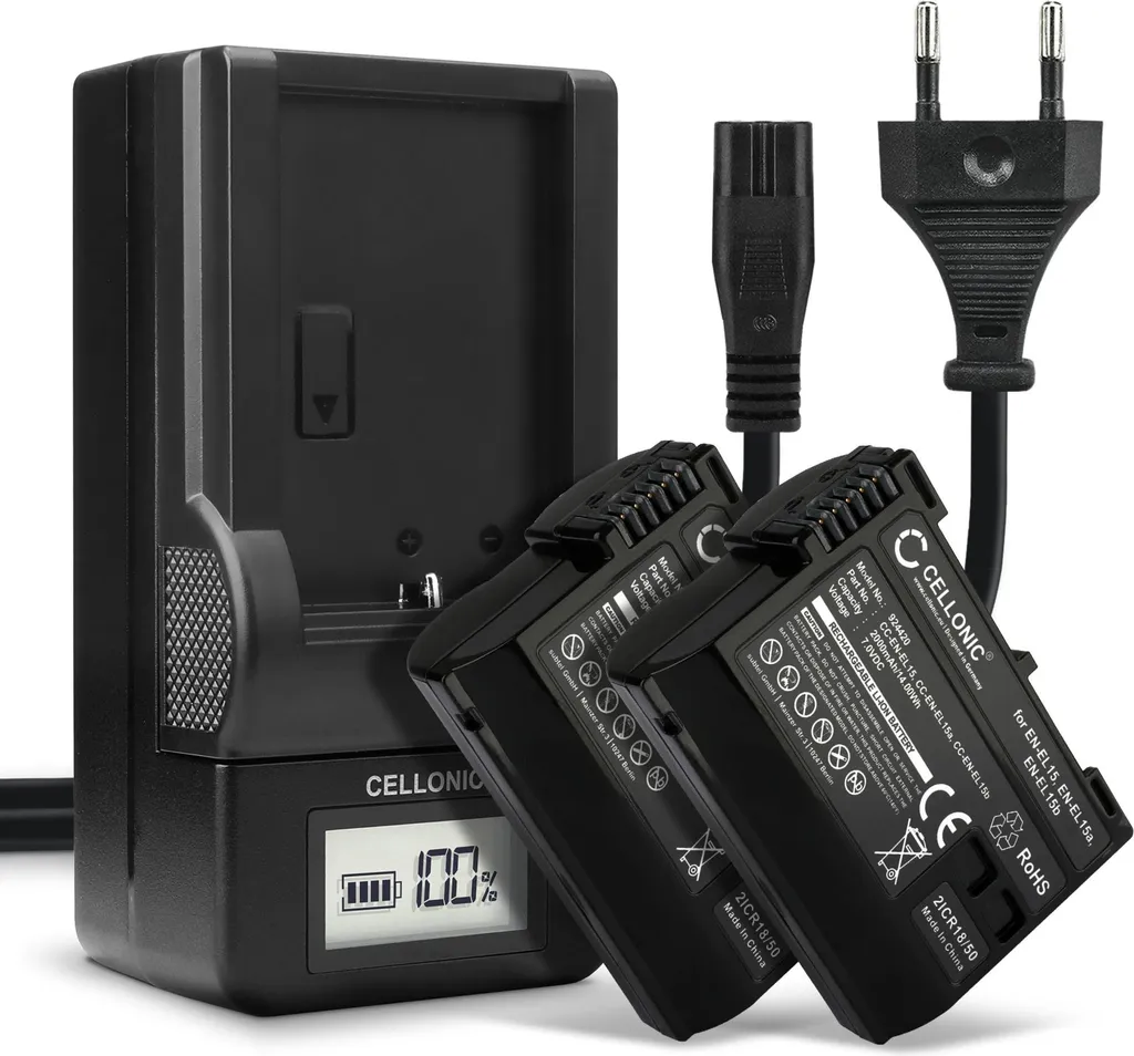 Miglior Kit Batteria Nikon EN-EL15c CELLONIC x2 + Caricatore da Viaggio
