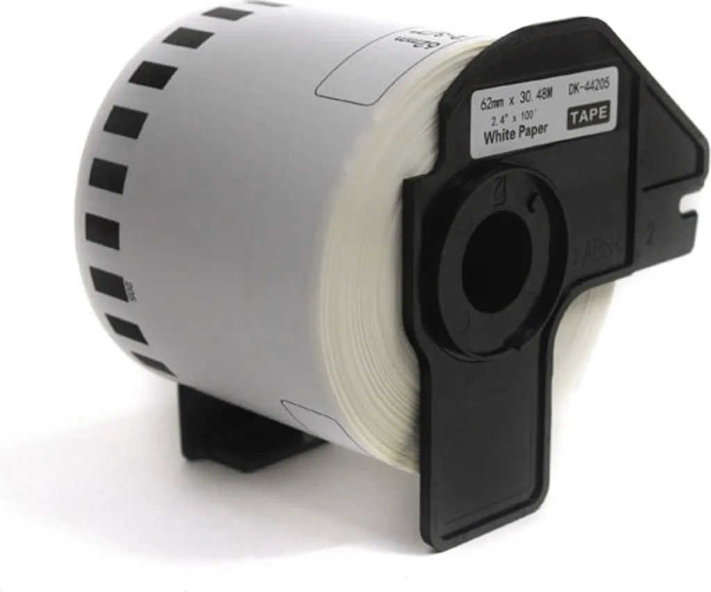 JetWorld Etichette Brother DK di ricambio nero su bianco 62mm*30,48m DK44205, DK-44205, DK44.205