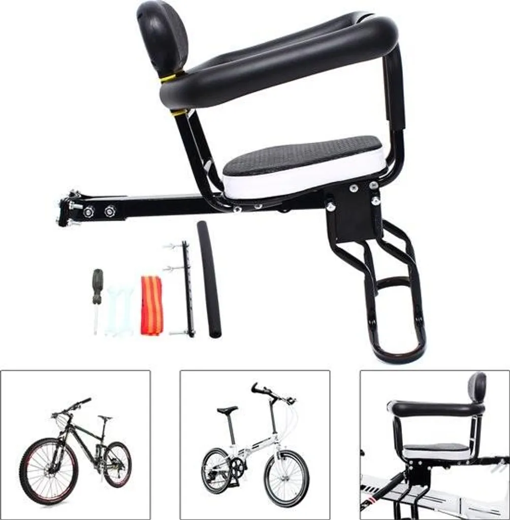 EliteNest Siège Vélo Enfant Avant en Acier avec Double Fixation - 40kg