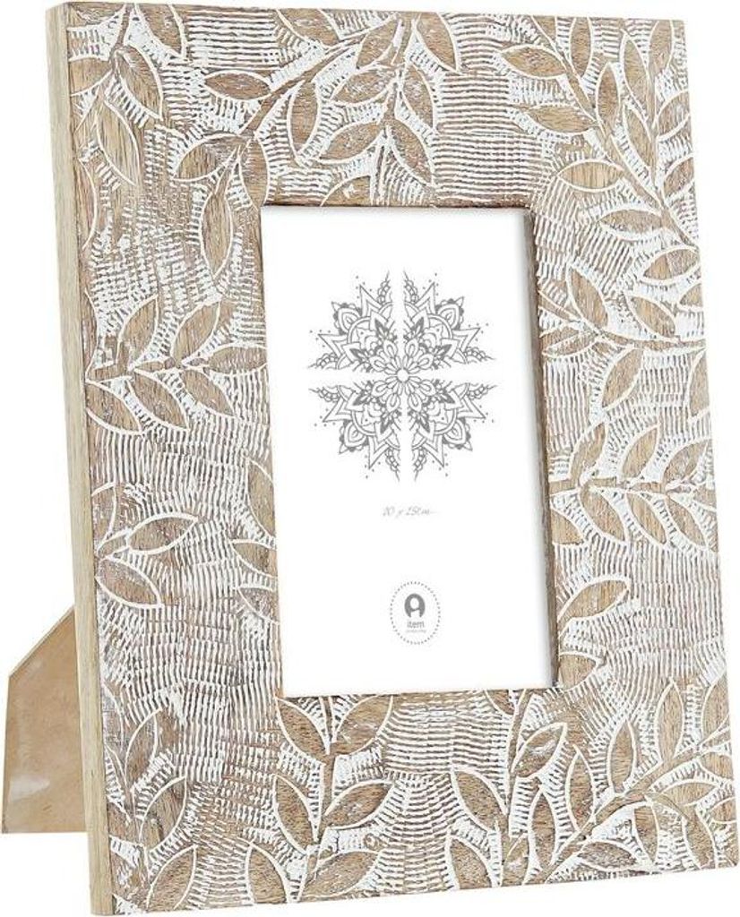 Fotorahmen DKD Home Decor Weiß natürlich Kristall Mango-Holz Indianer 20 x 1,3 x 25 cm