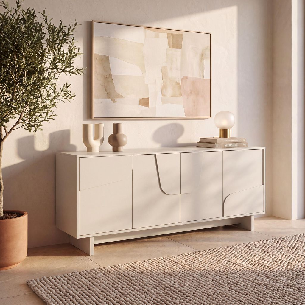 FLORA beige 160 cm 4-türiges Sideboard mit Produktbild 