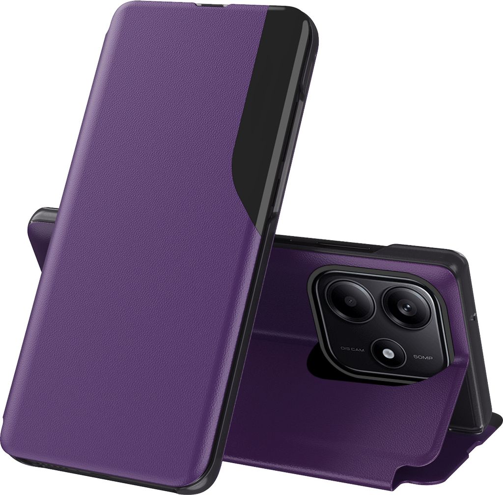 Dünn Flip Stand Cover Kunstleder Schutzhülle für Xiaomi Redmi Note 14 5G Lila