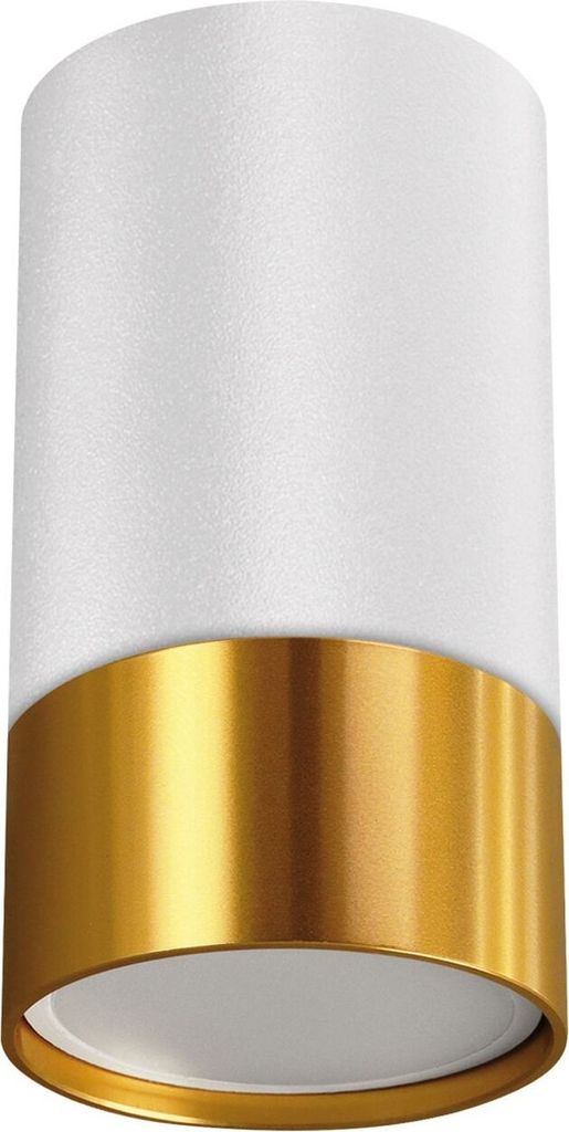 Deckenspot Aluminium GU10 Ø 5,5 cm rund Aufputz in Weiß Gold