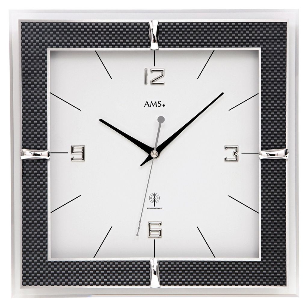 AMS Funk-Wanduhr, Funkwerk, 30x30x4cm, 5855 Produktbild 