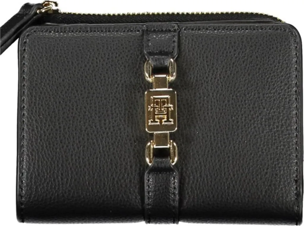 Portefeuille Tommy Hilfiger AW0AW15750 - Compagnon Chic Noir en Cuir