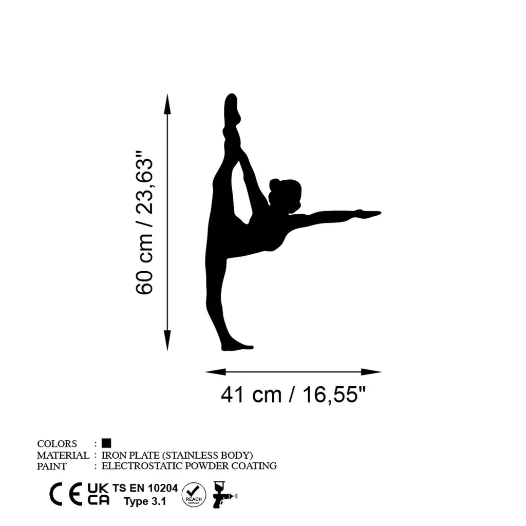 Decorazione Yoga 25 Wallity in Metallo Nero - Arredo Zen 41x60 - 6