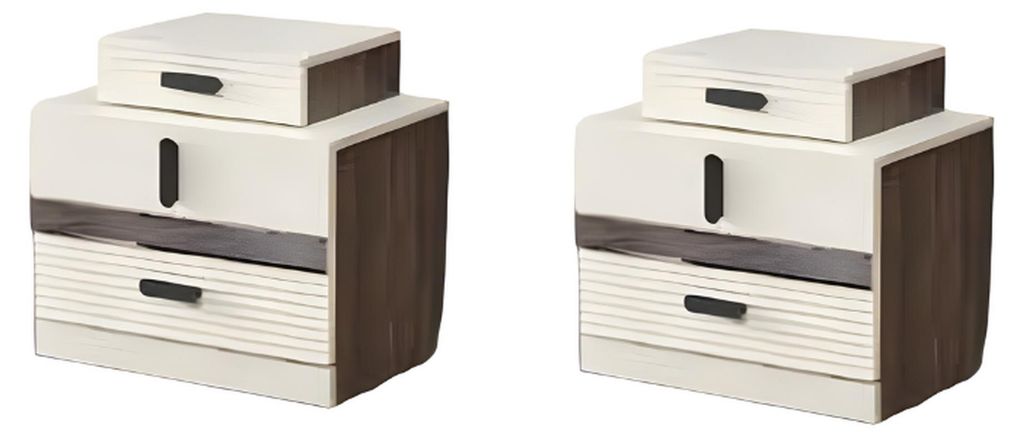 Moderne Design Komplett 2x Nachttische Luxus Schlafzimmer Holz Möbel