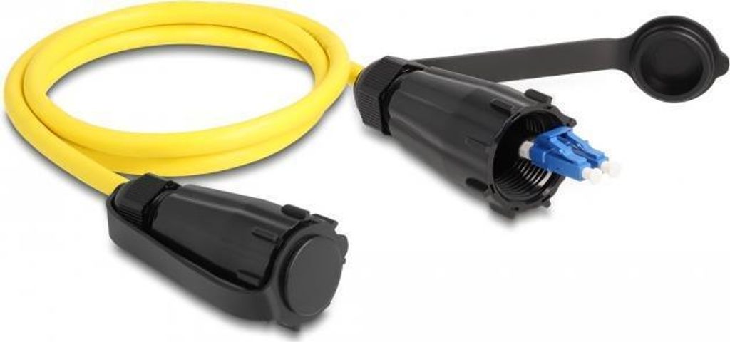 DELOCK LWL Kabel LC Duplex zu LC Duplexmit Verschlusskappe