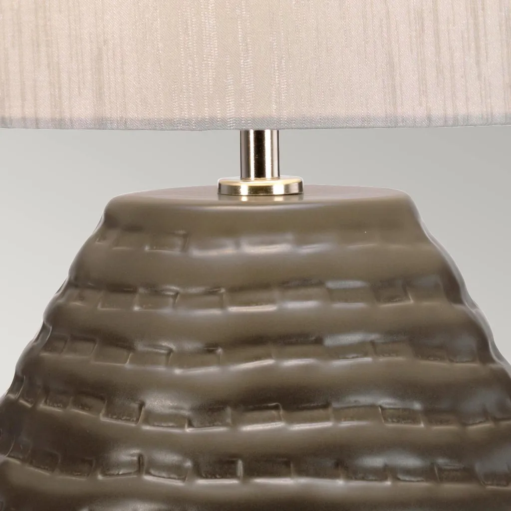 Lampe de Table Brunswick Elstead en Céramique Gris-Argenté 66cm E27 - 3