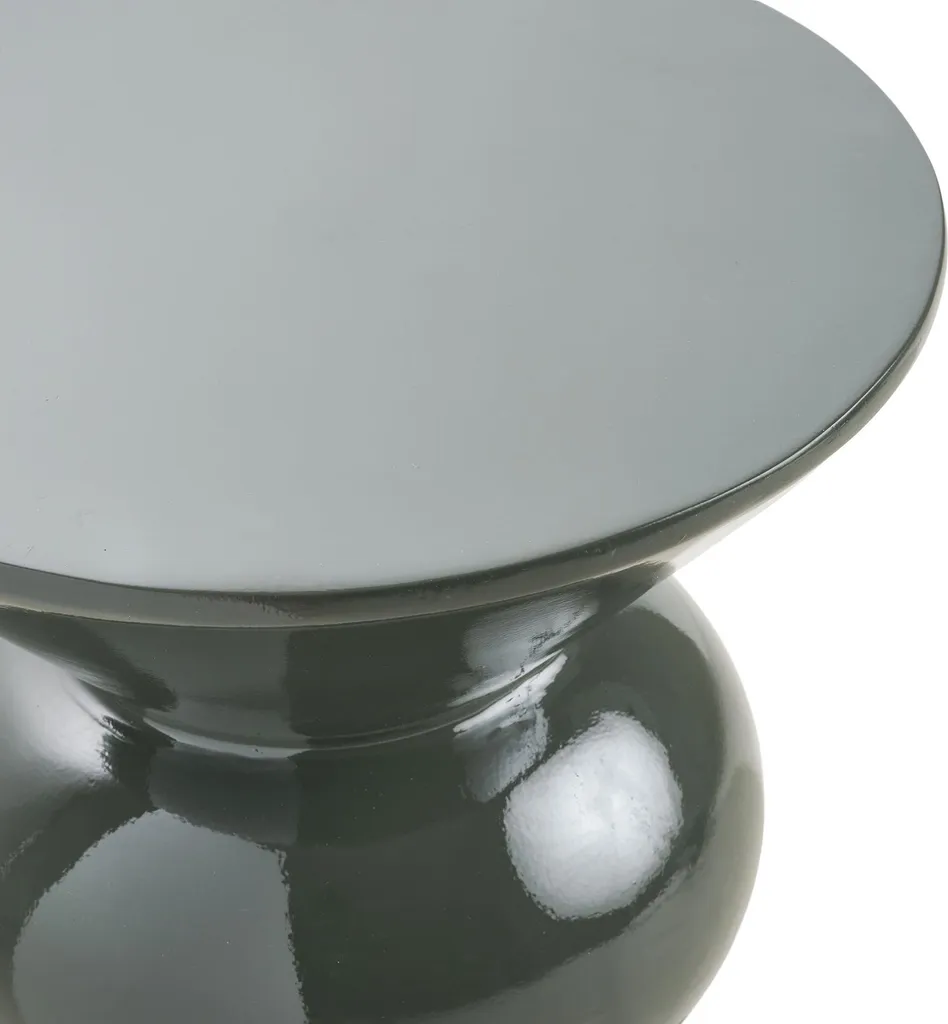 Table basse de salon verte Ø34 cm Iben, support déco pour petits espaces - 2