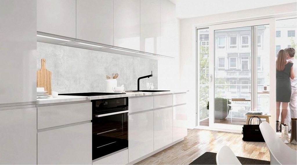 Selbstklebende Küchenrückwand Spritzschutz, Matt Optik, Hartfolie, für alle Untergründe, 0,5 mm Rückwand für die Küche, Beton (Pro) 60 x 80 cm