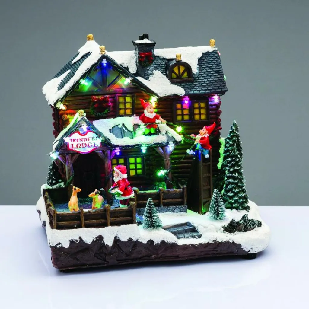 Village Noël Lumineux et Musical : Maison LED sans Fil ou Secteur 230V
