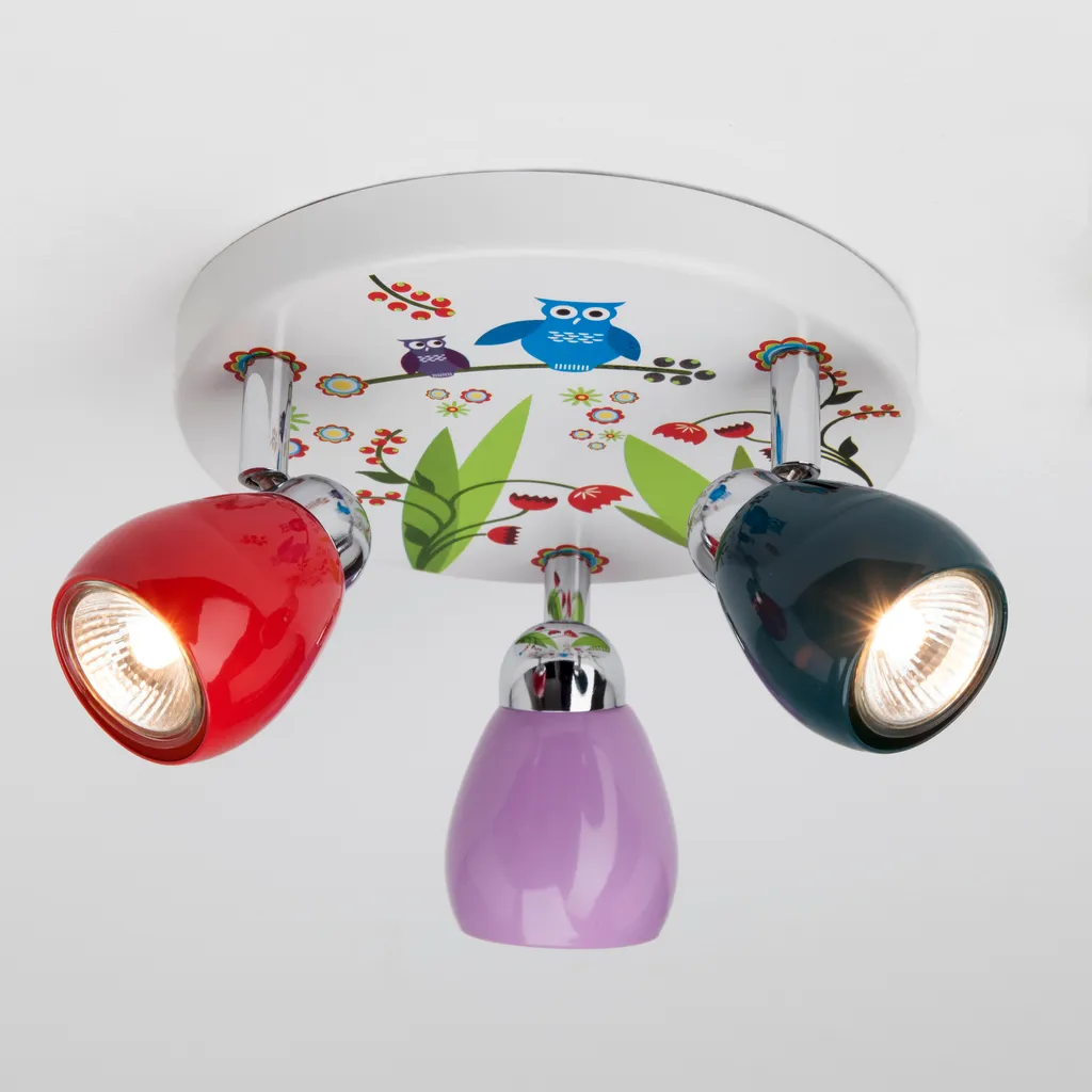 Plafonnier Enfant Birds avec 3 Spots Orientables en Métal Multicolore - 2