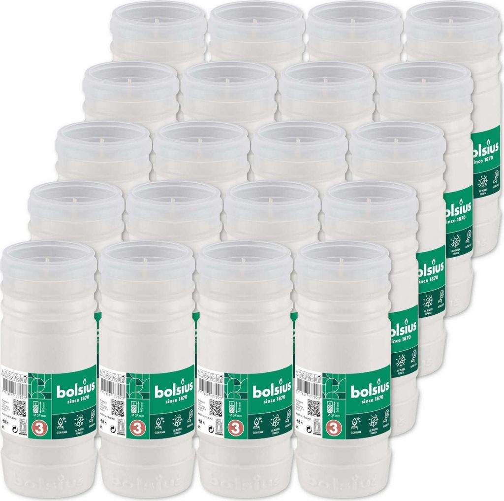 Vložky do parafínových sviečok Bolsius RP3 68h 20 kusov Obrázok produktu 