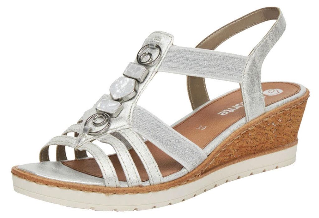 Remonte Keilsandaletten Damen 32303638373332 Silber 39 EU