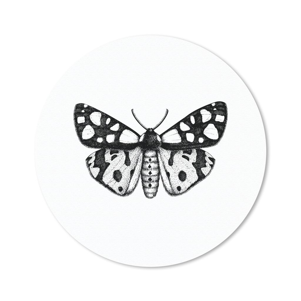 MuchoWow Mauspad Mousepad Schmetterling - Vintage - Schwarz und weiß 40x40 cm - Mousepads - Maus Mat - Pad - Mausunterlage - Schreibtisch Access...