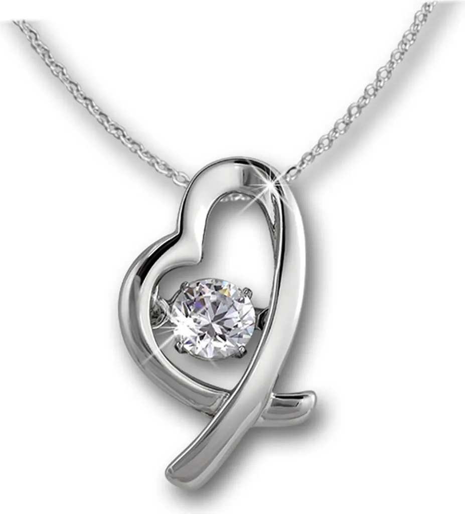 Collier SilberDream Argent 925 Pendentif Cœur Zirconium Blanc D2DSK102W