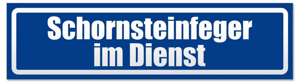Kiwistar - Autoaufkleber - Verkehrsblau - 60 x 16 cm - Schornsteinfeger im Dienst invertiert - Hinweis Aufkleber Sticker für Auto, Kfz, Fahrrad, P...