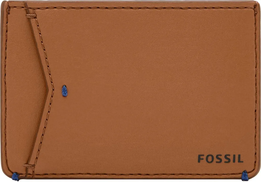Regalo Uomo Fossil Joshua Portacarte Vegan Tan Terracotta