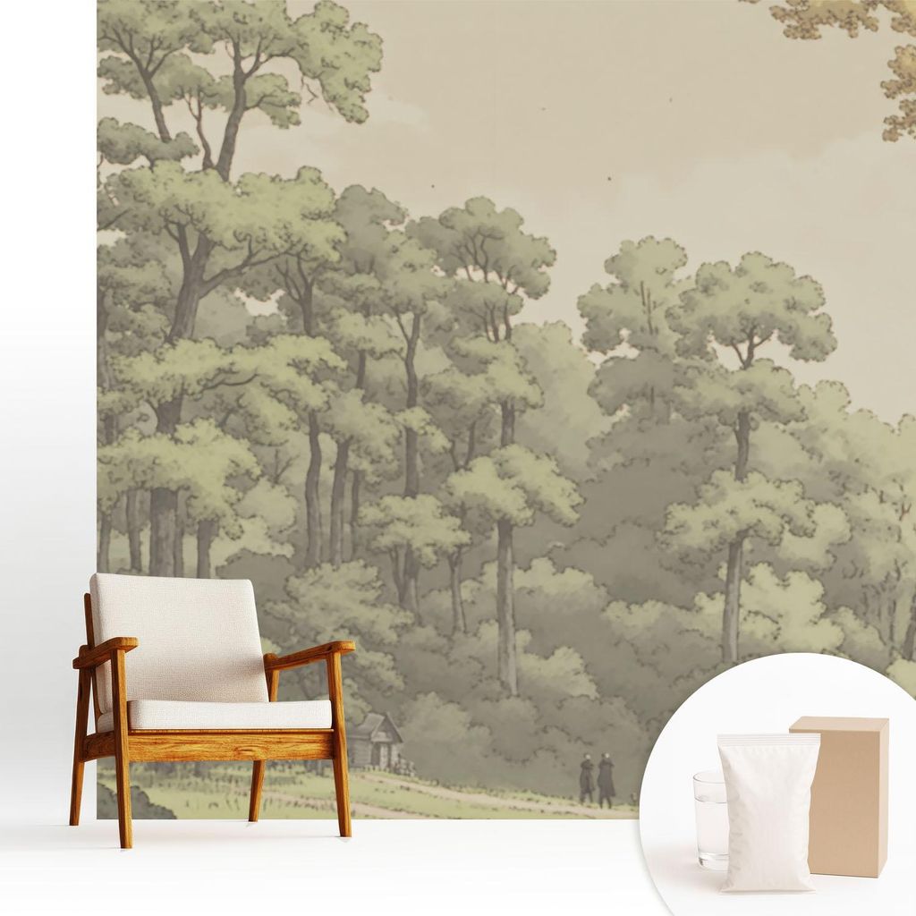 Fototapete - 250x250 cm - Tapete - Wandtapete - Wandbilder - Dekofolie - Tapete Folie - Wand - Dekoration - Wohnzimmer - Waldidylle