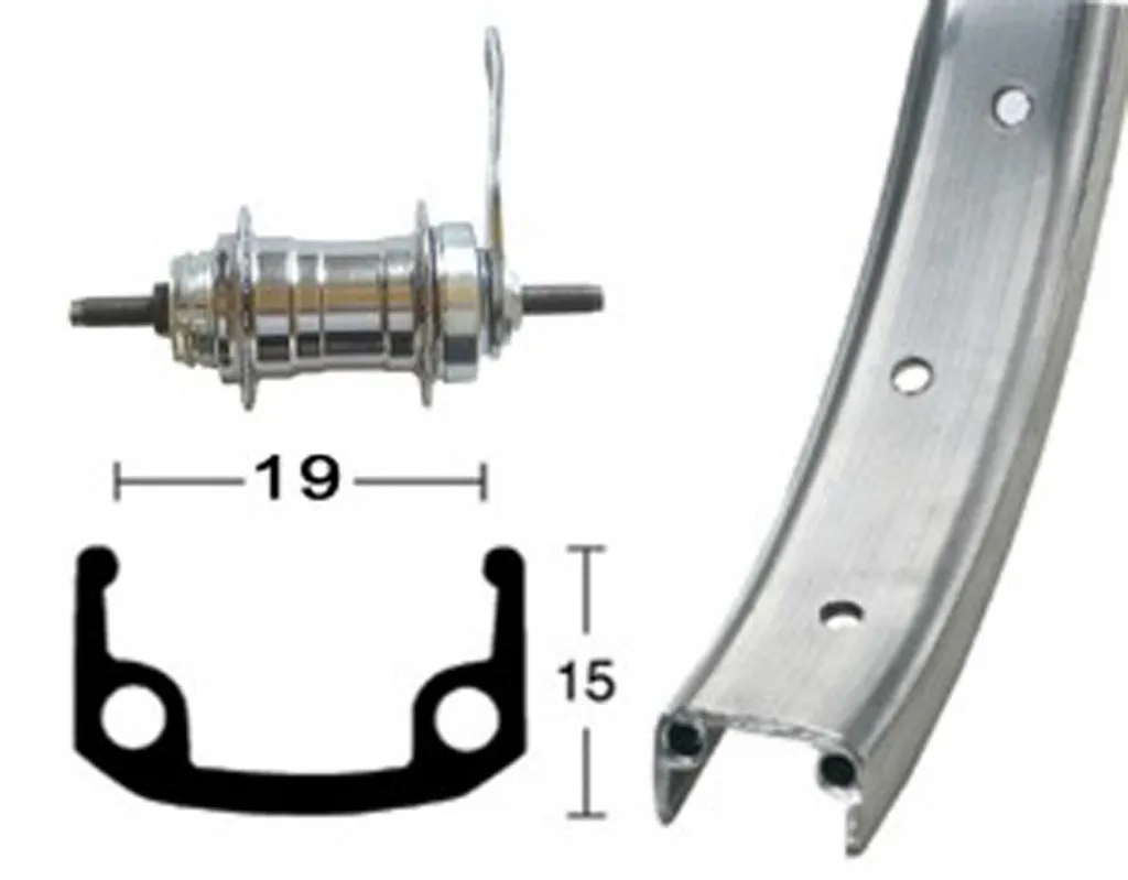 Roue 18 pouces à rétropédalage Roland robuste avec boîtier aluminium