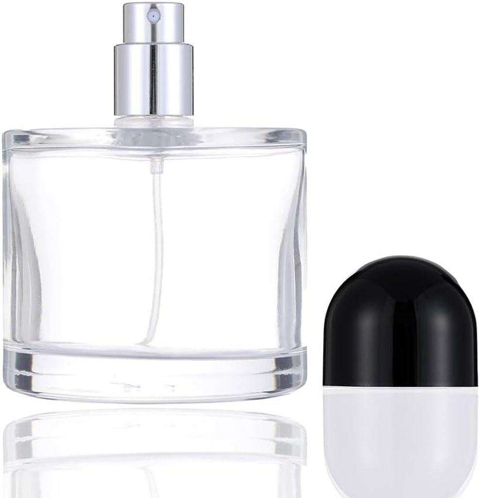 Nachfüllbare Kosmetik-Sprühflasche aus Glas mit Sprühzerstäuber (schwarz, 100 ml)