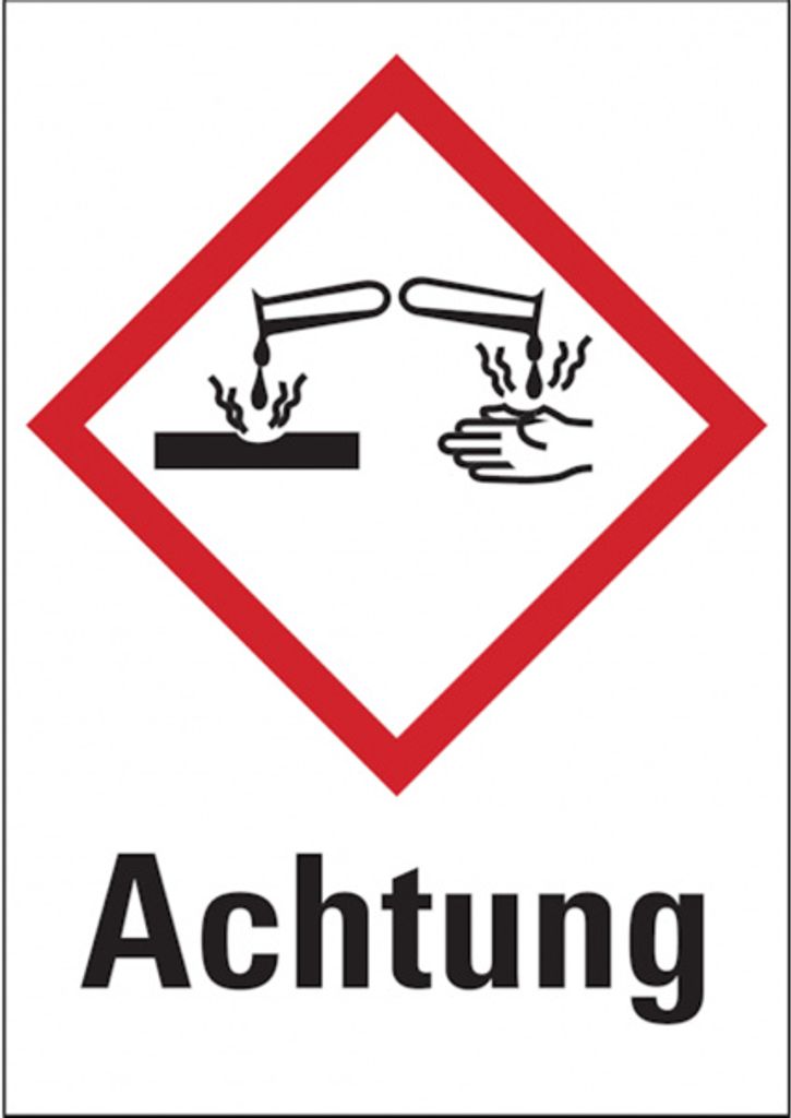 Dreifke Gefahrstoffetiketten - Ätzwirkung (GHS05) Signalwo - 37x52 mm Folie ...