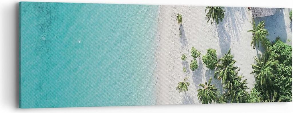 Bild auf Leinwand - Leinwandbild - Einteilig - Luftaufnahmen himmlisch Strand - 90x30cm - Wand Bild - Wanddeko - Wandbilder - Leinwanddruck - Bilde...