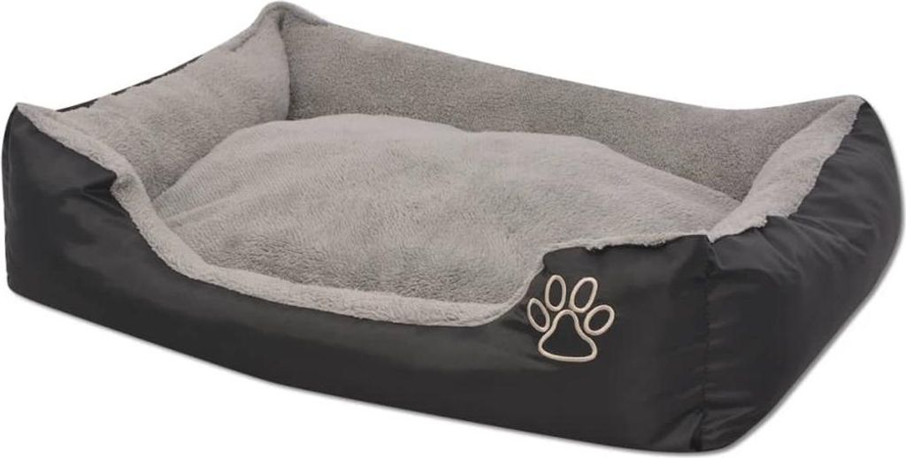 vidaXL Hundebett mit gepolstertem Kissen Größe XL Schwarz