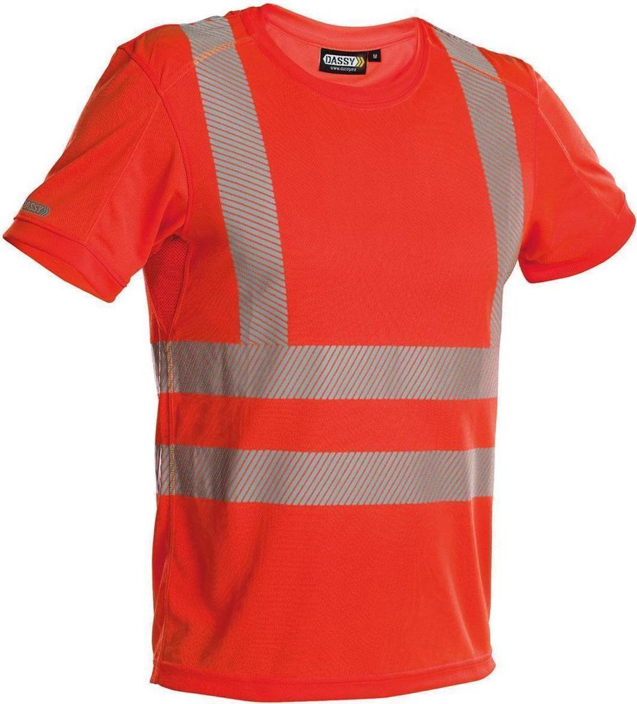 DASSY Carter Warnschutz UV-T-Shirt NEONROT Gr.3XL Länge: STANDARD