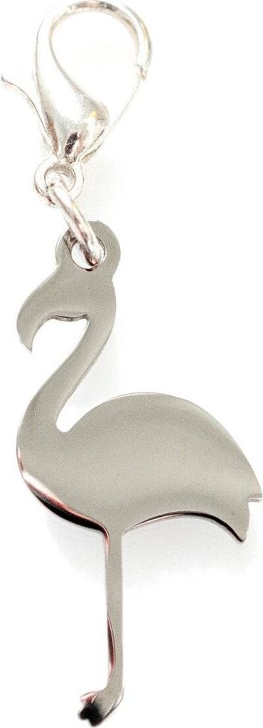 Flamingo Silhouette Charm Anhänger Bettelarmband Miniblings Vogel silber Edelstahl