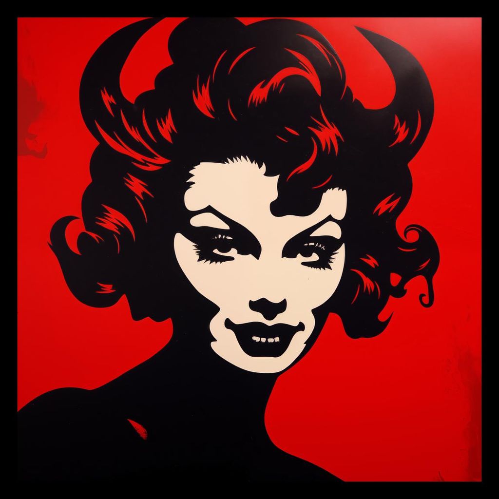 Plakat 40x40cm Rote Teufelin