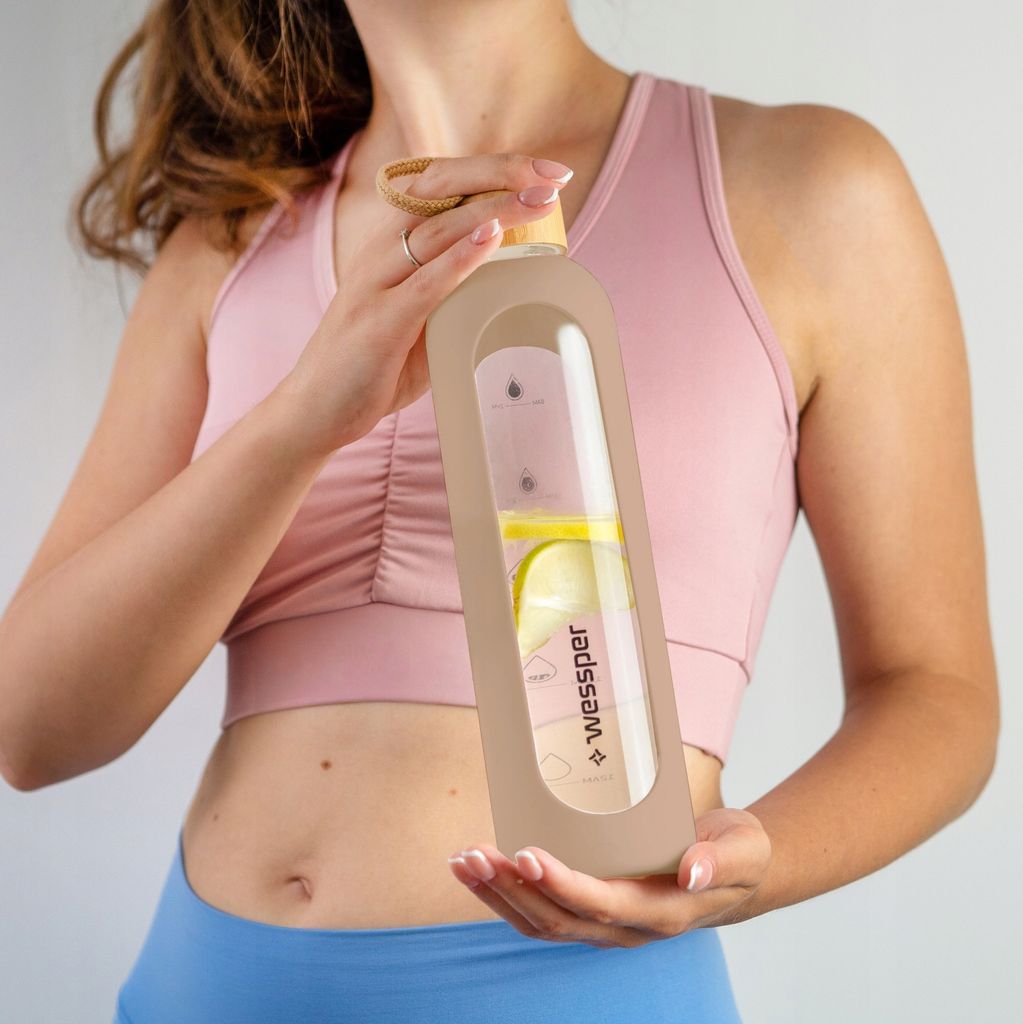 Wessper Trinkflasche Glas Mit Silikonhülle, Wasserflasche Produktbild 6