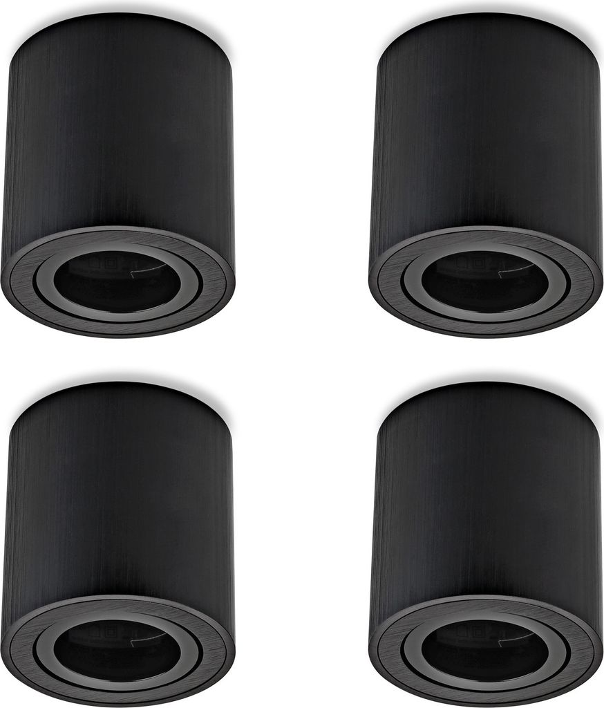 Sweet LED Aufbaustrahler GU10 rund schwarz Aluminium Decken Produktbild 