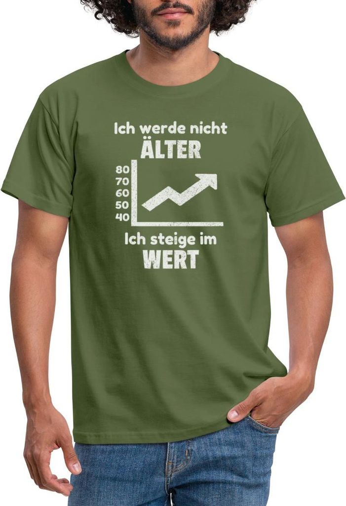 Spreadshirt Ich Werde Nicht Älter Ich Steige Im Wert Lustiger Spruch Männer T-Shirt, M, Militärgrün