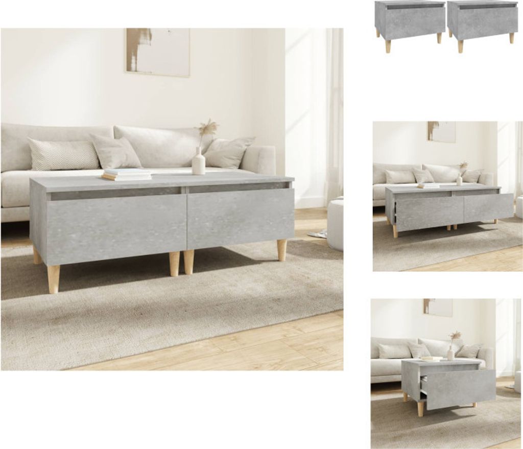 vidaXL Beistelltische 2 Stk. Betongrau 50x46x35 cm Holzwerkstoff - Beistelltische