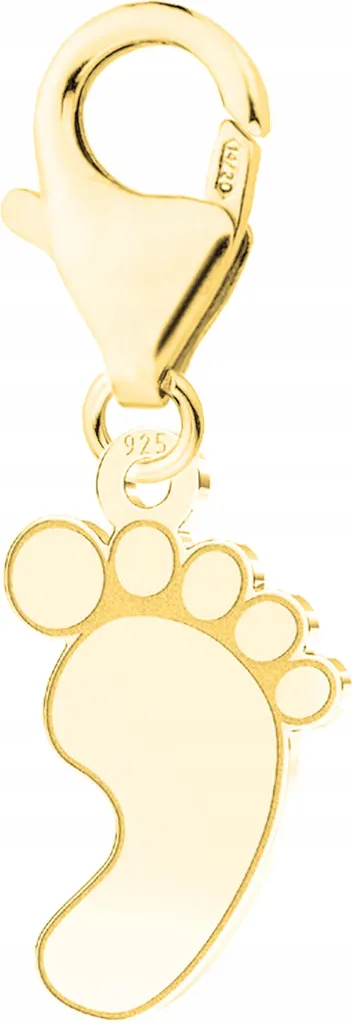 Ciondolo Piedini Neonato Oro su Argento 925 - Regalo Mamma Personalizzato