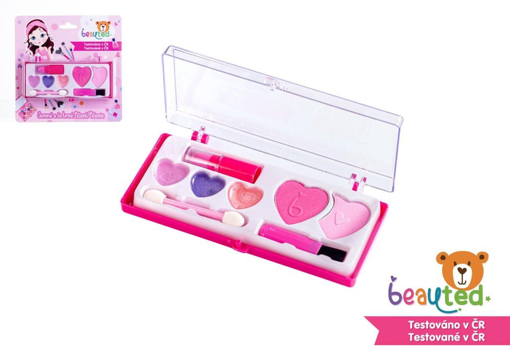 Beuted-Schmink-Set für Kinder auf einer Palette im Format 17 x 17 x 2 cm