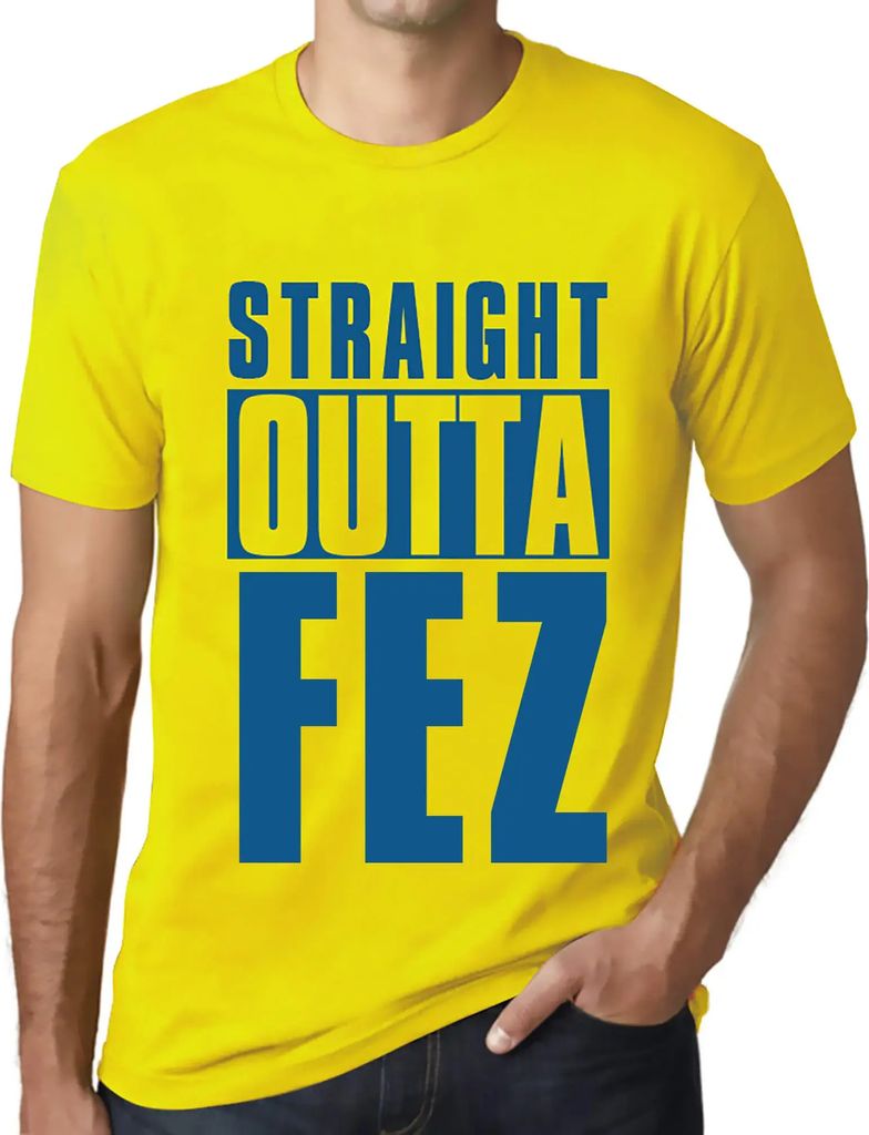 Herren Grafik T-Shirt Direkt aus dem Fez – Straight Outta Fez – Öko-Verantwortlich Vintage Jahrgang Kurzarm Lustige Druck Geburtstag Geschenk ...