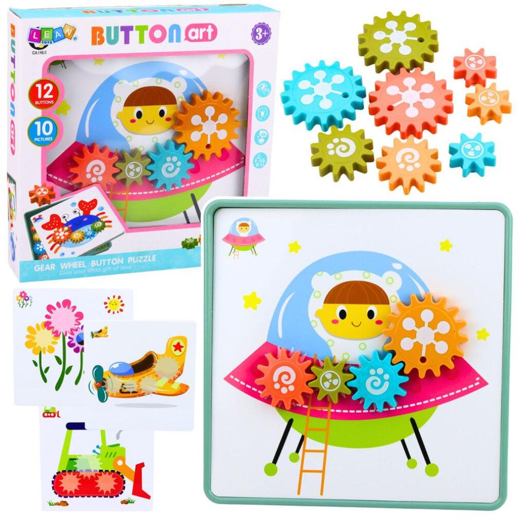 Kreatives geometrisches Puzzle-Mosaik-Zahnradpuzzle, 25 Teile.