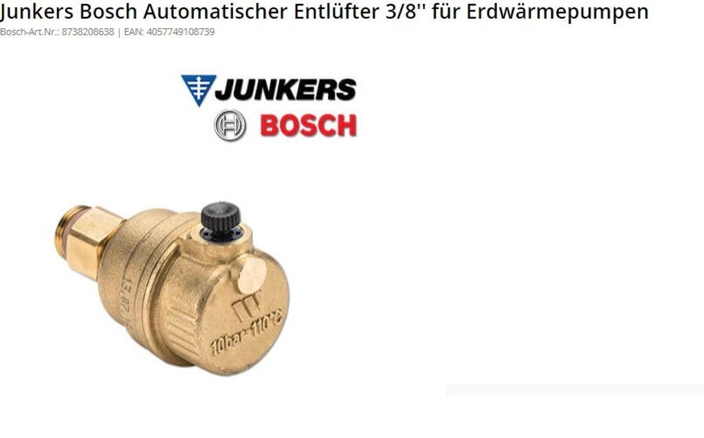 BOSCH Zubehör für Solewärmepumpen