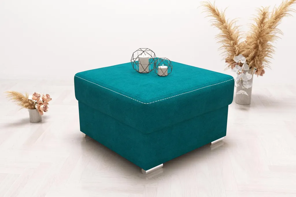 Ottomane coffre en velours - Siège de pied chic et rangement salon
