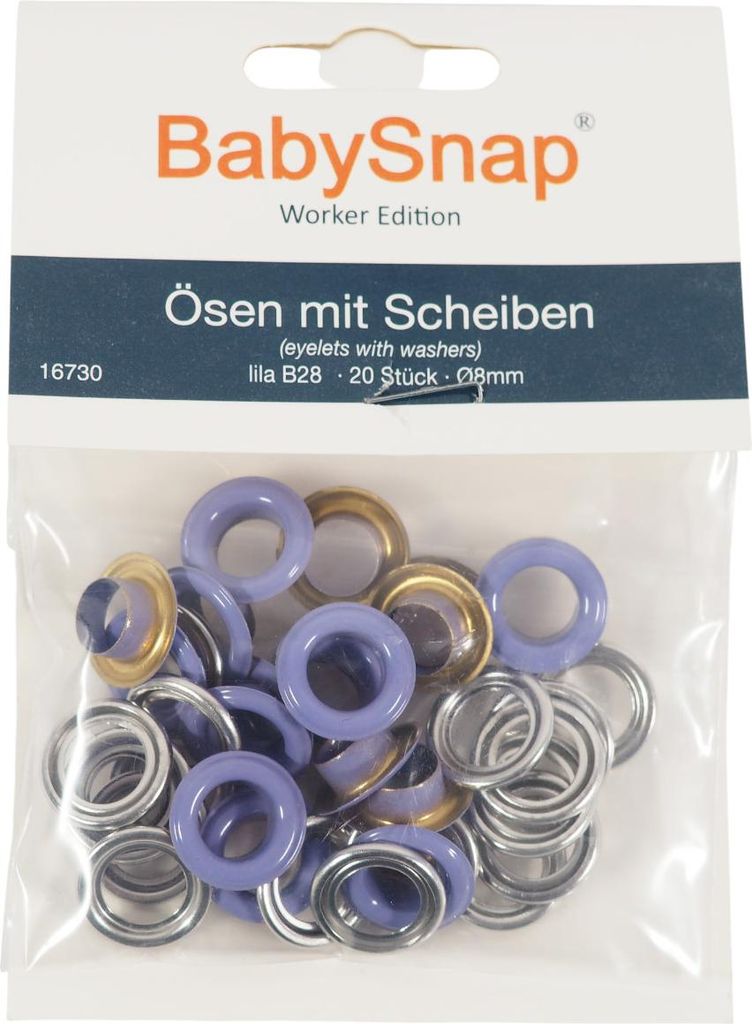 BabySnap Ösen mit Scheiben 8mm B28 lavendel