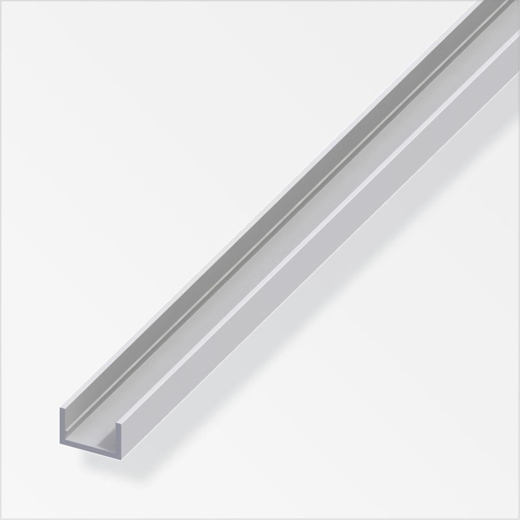 alfer U-Profil 2 m, 10 x 13.5 x 1.5 mm Aluminium eloxiert silber